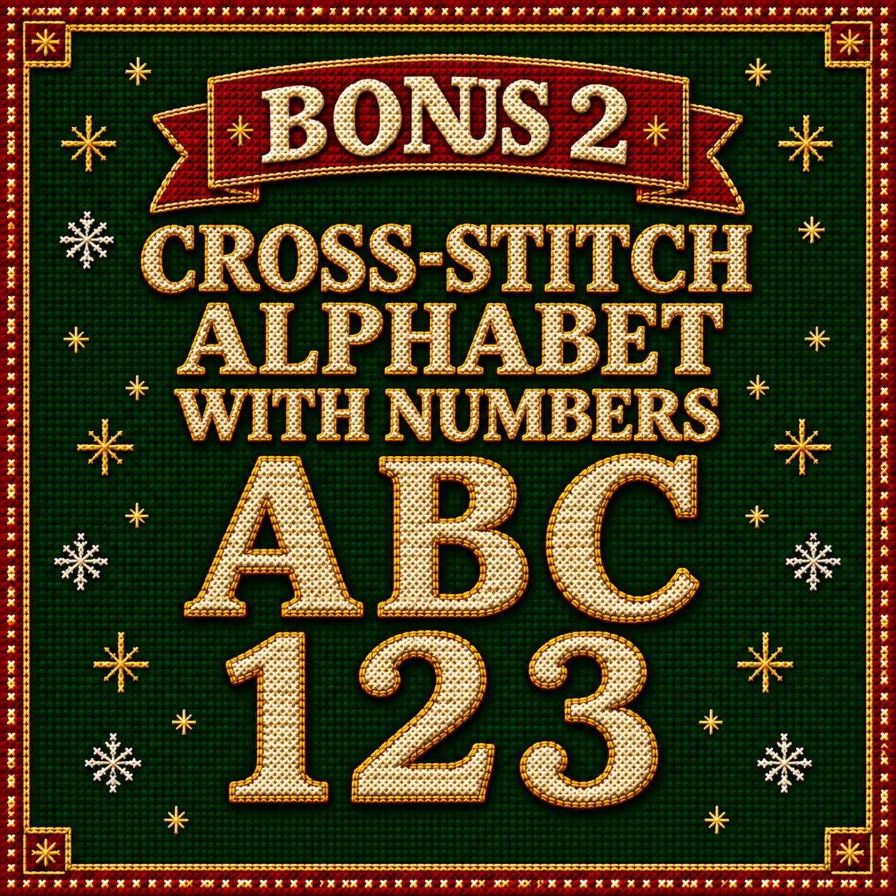 Bonus 2 cover: Christmas cross-stitch alphabet
